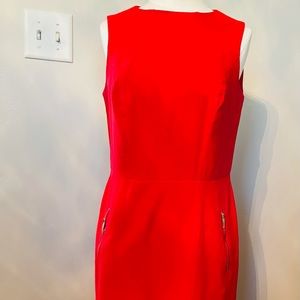 Red sheath dress